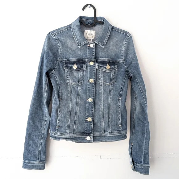 Guess Sexy Trucker Jeans Jacket Medium Wash ~ Size XS - Picture 2 of 11